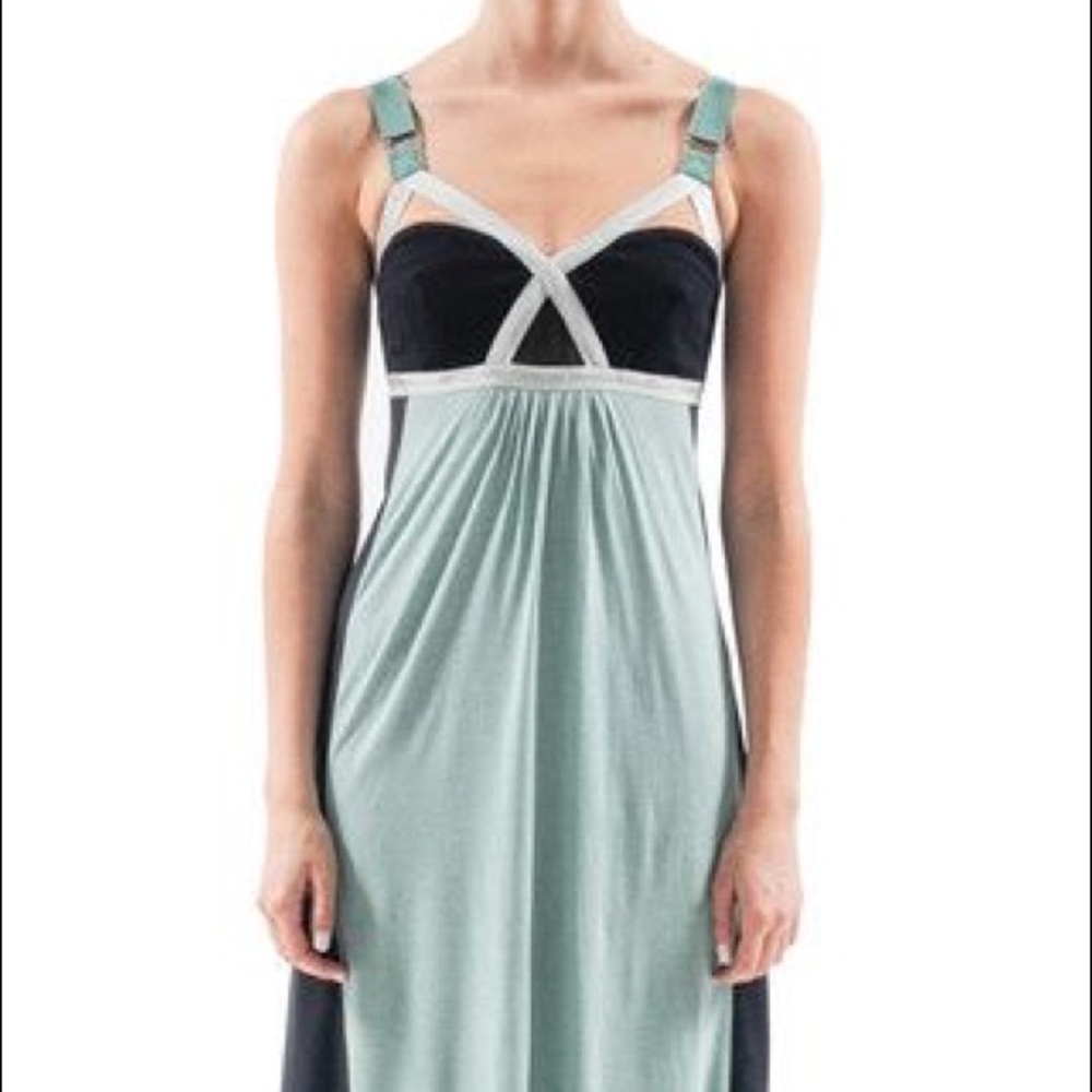 VPL dress NWOT blue navy high low empire doll XS